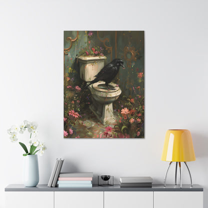 Crow Canvas Bathroom Wall Art