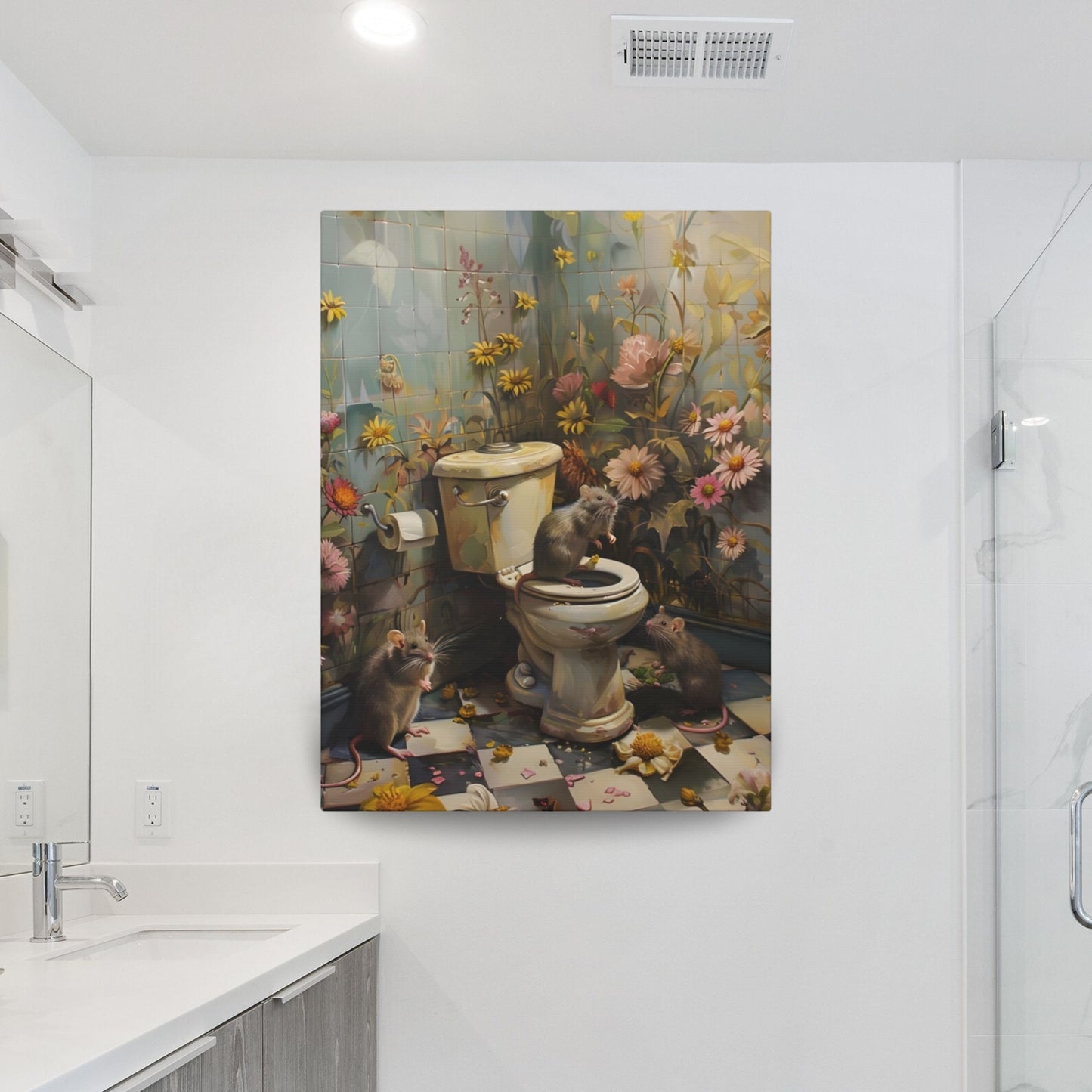 Rat Canvas Bathroom Wall Art