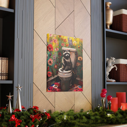 Raccoon Canvas Bathroom Wall Art