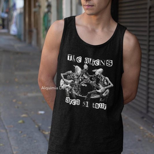 The Aliens Area 51 Tour Tank Top, UFO Conspiracy Theory