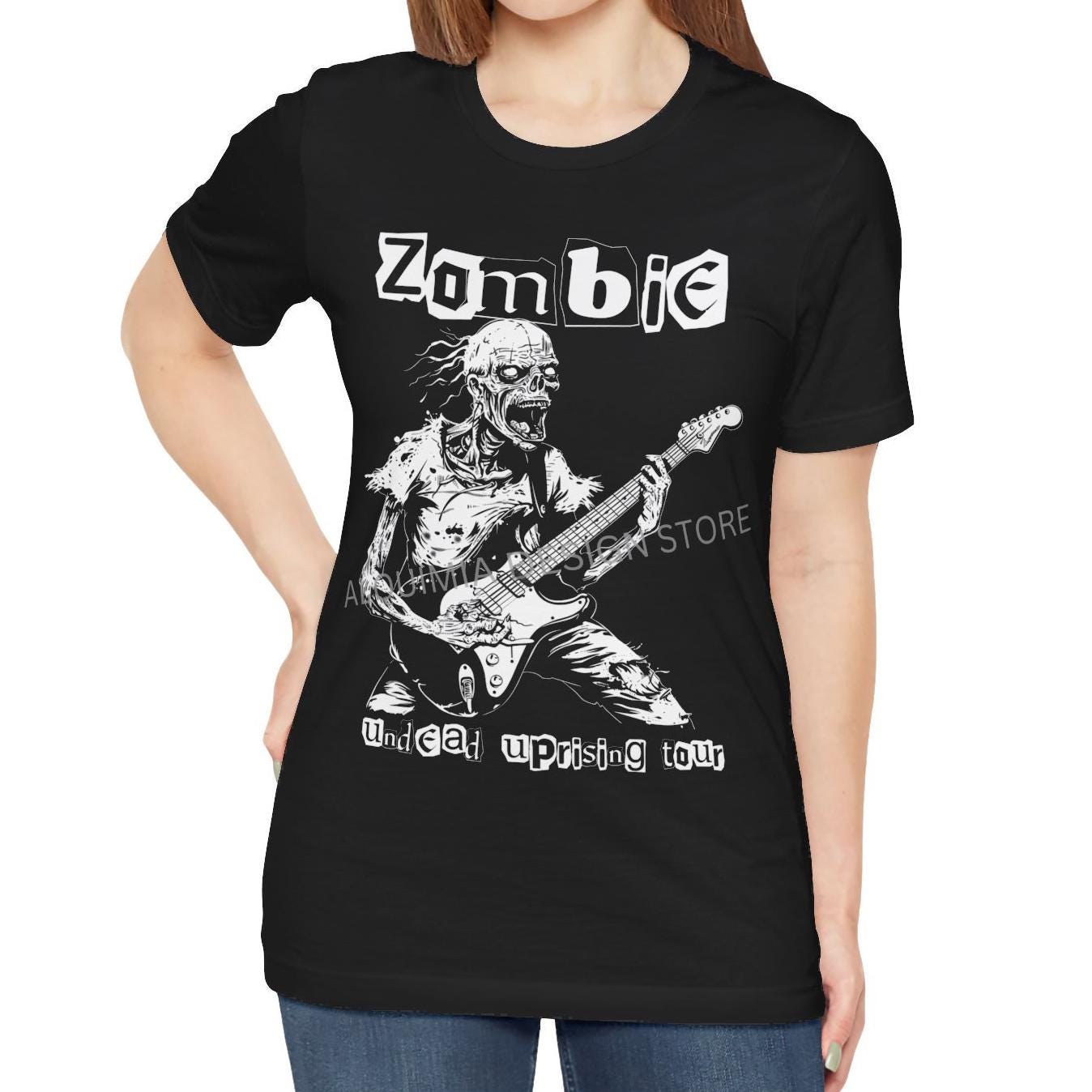 Zombie Undead Uprising Tour Shirt, Zombie Guitar Player