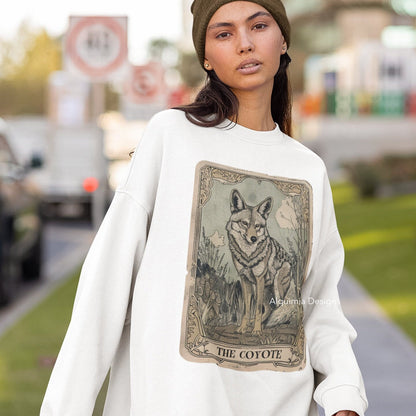 The Coyote Tarot Card Sweatshirt, Animal Lover