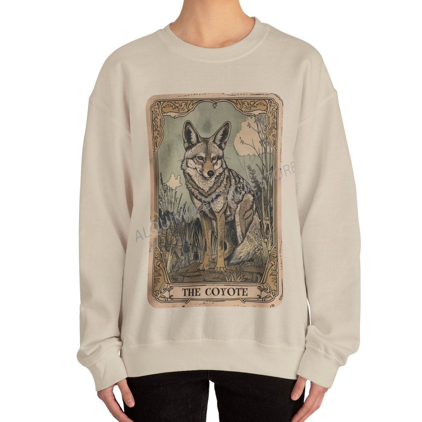 The Coyote Tarot Card Sweatshirt, Animal Lover