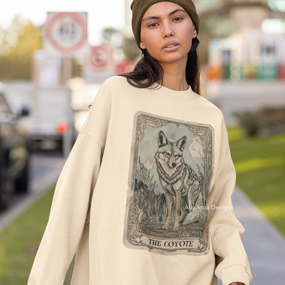 The Coyote Tarot Card Sweatshirt, Animal Lover