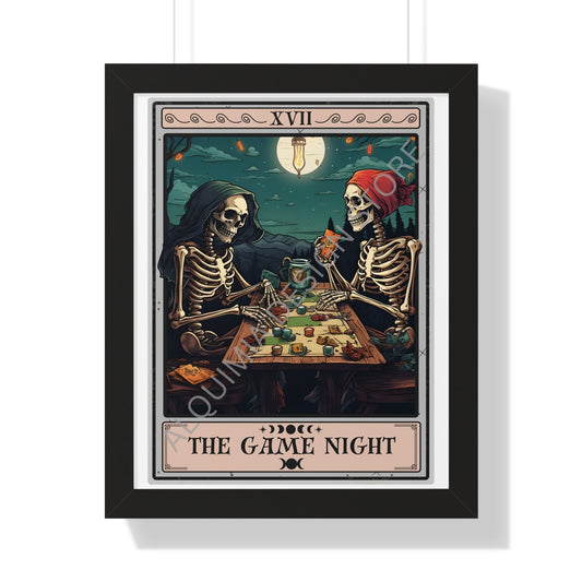 The Game Night Tarot Card Framed Print, Game Room Wall Art