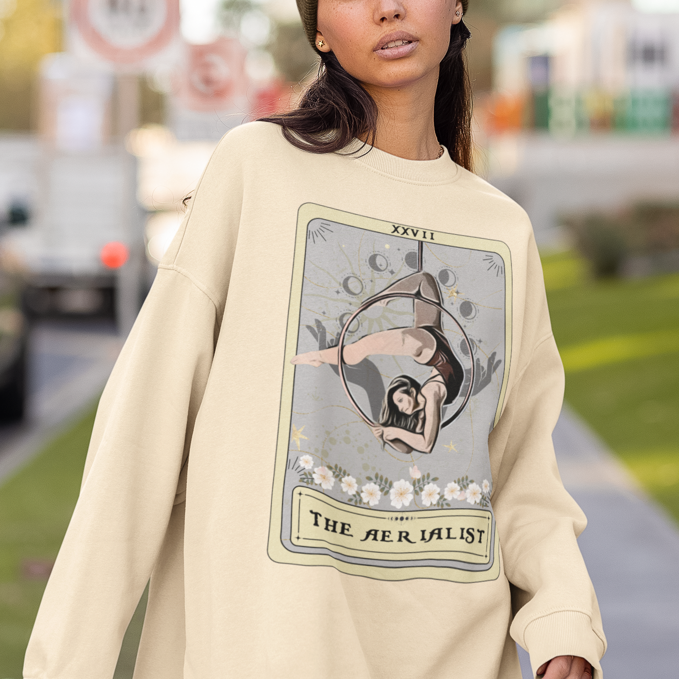 The Aerialist Tarot Card Sweatshirt, Aerial Hoop Sweater