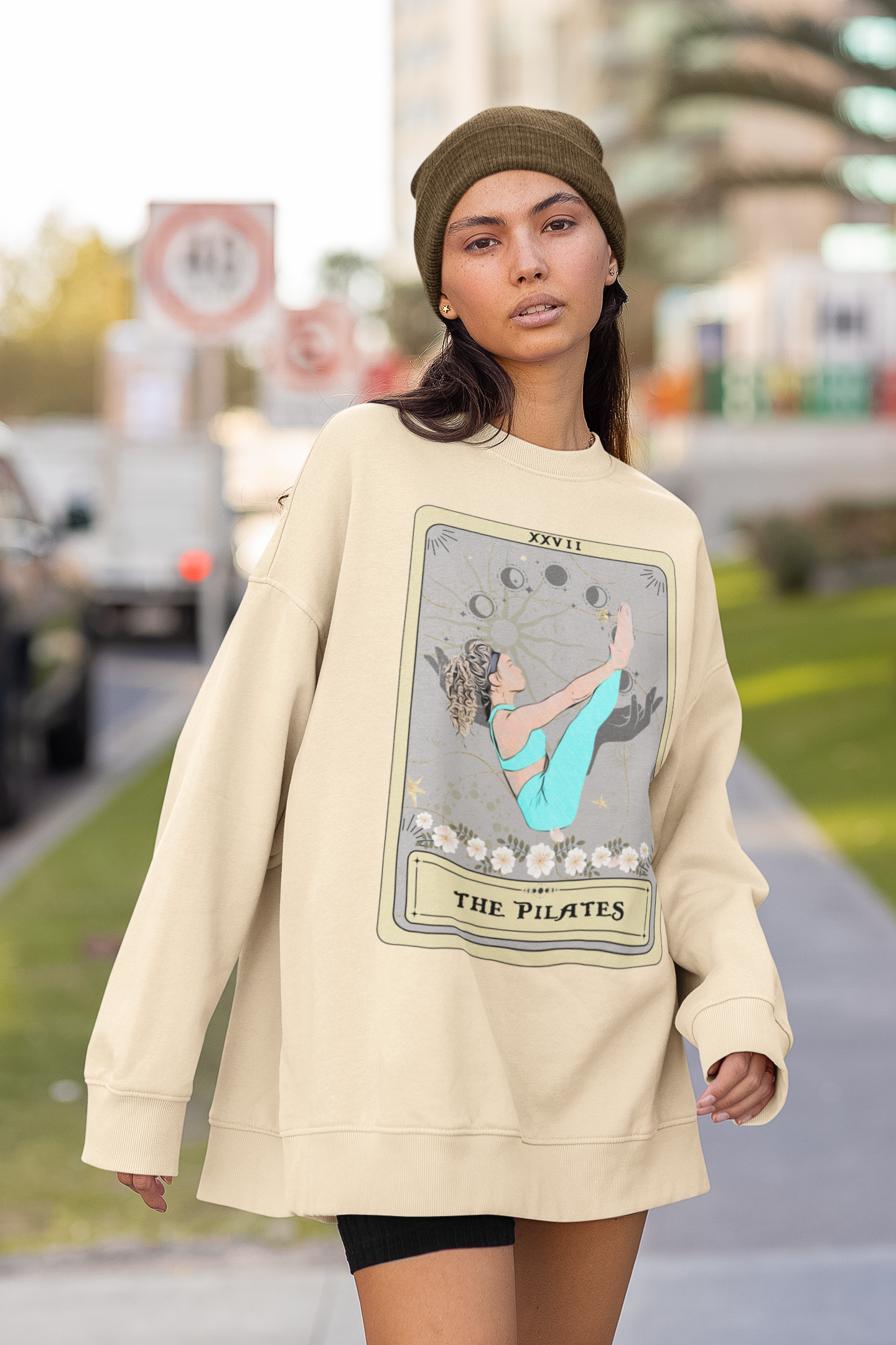 Pilates Tarot Card Sweatshirt, Pilates Pose Sweater