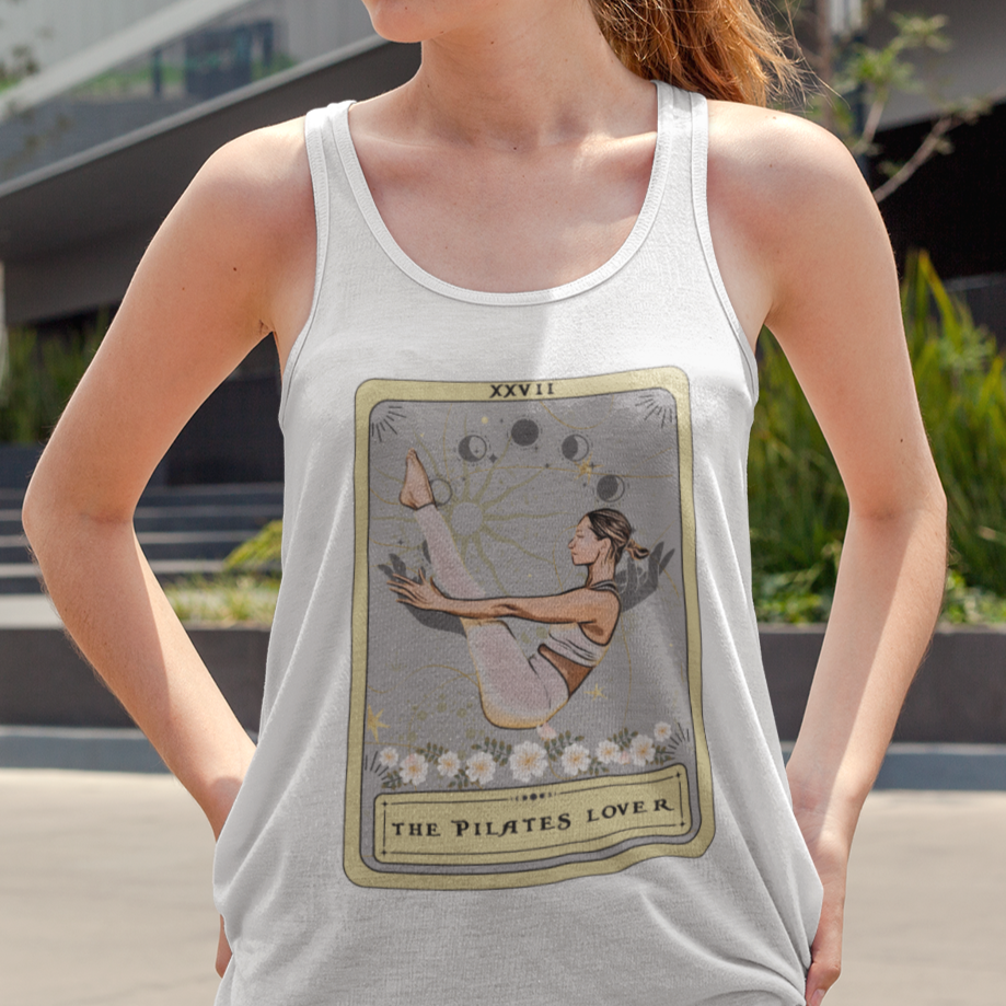 The Pilates Lover Tarot Card Tank Top, Racerback