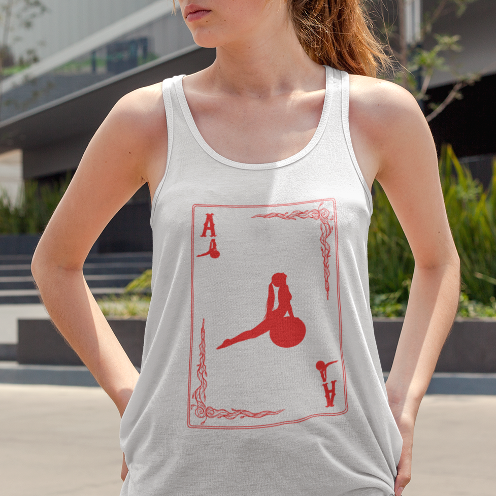 Ace of Pilates Red Poker Card Tank Top