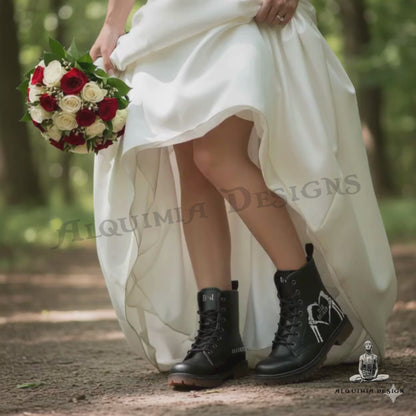 Till Death Custom Bride and Groom Boots, Wedding Boots