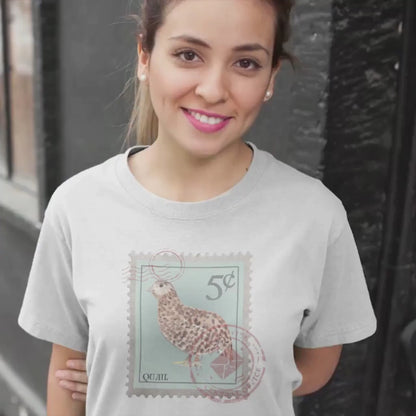 Quail Postage Stamp Bird Shirt