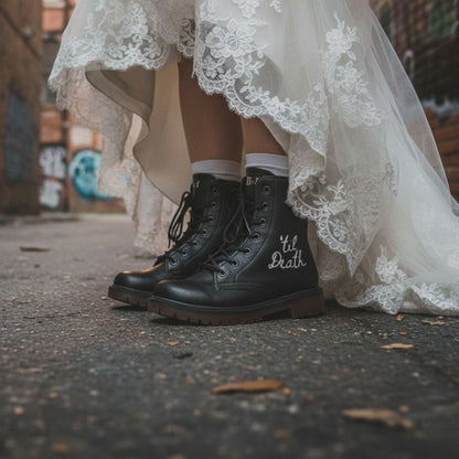 Til Death Custom Bride and Groom Boots, Wedding Boots