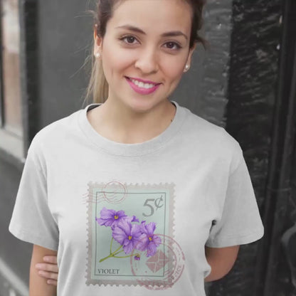 February Birth Month Flower Shirt, Violet