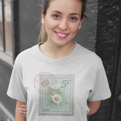 Daisy Flower Postage Stamp Shirt