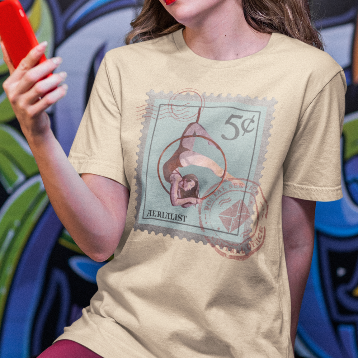 Aerialist T-Shirt Aerial Hoop Post Stamp