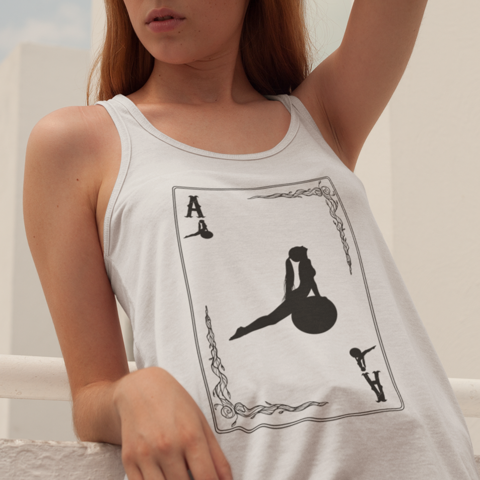 Ace of Pilates Black Poker Card Tank Top